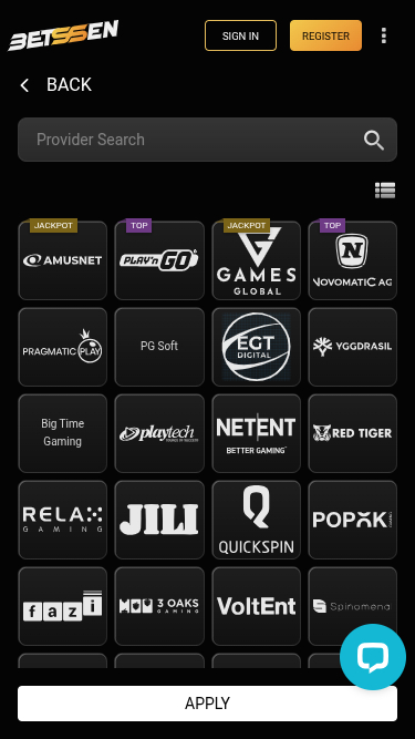 Betssen Casino Mobile Game Developers