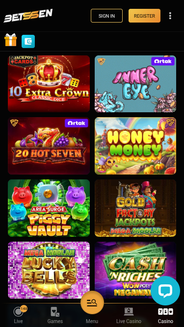 Betssen Casino Mobile Jackpot