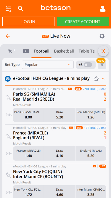 Betsson Casino Mobile Sports