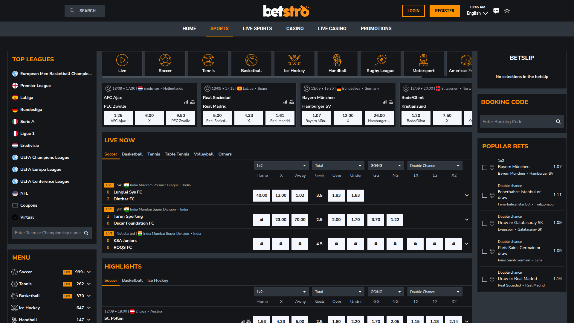 Betstro Casino Desktop Sports