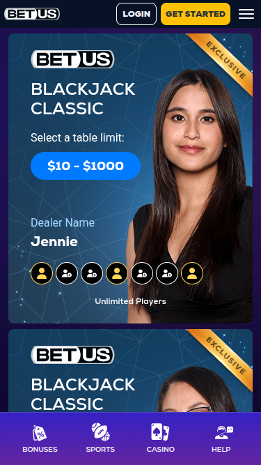 BetUS Casino Mobile Live Dealer