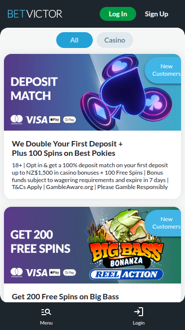 BetVictor Casino Mobile Promotions