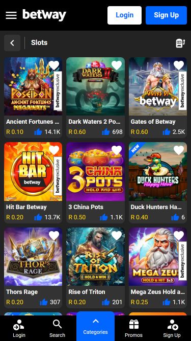 Betway Casino Mobile Games