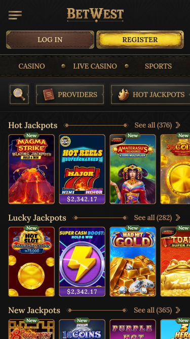 Betwest Casino Mobile Jackpot