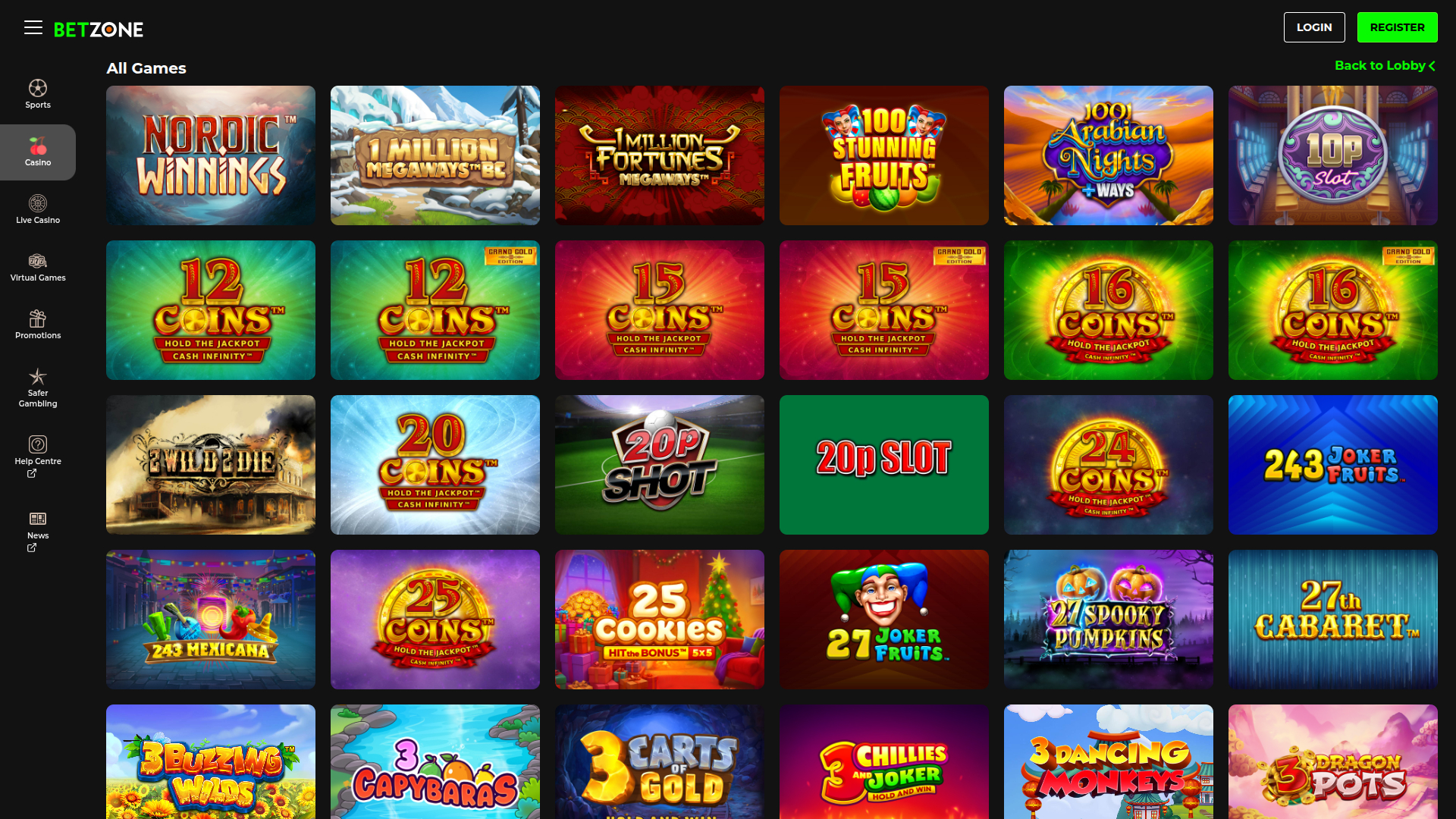 Betzone Casino Desktop Games