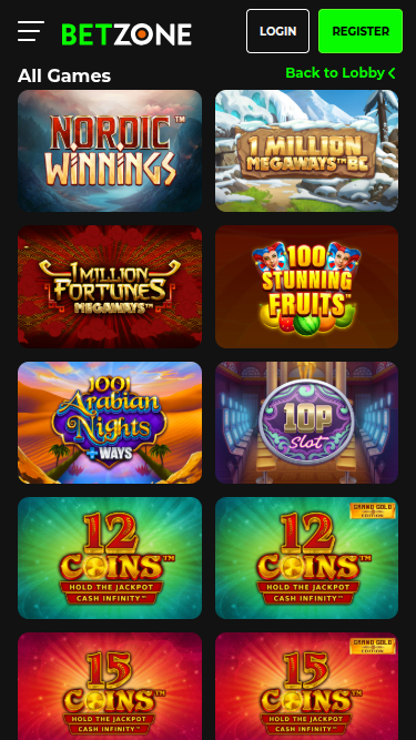 Betzone Casino Mobile Games