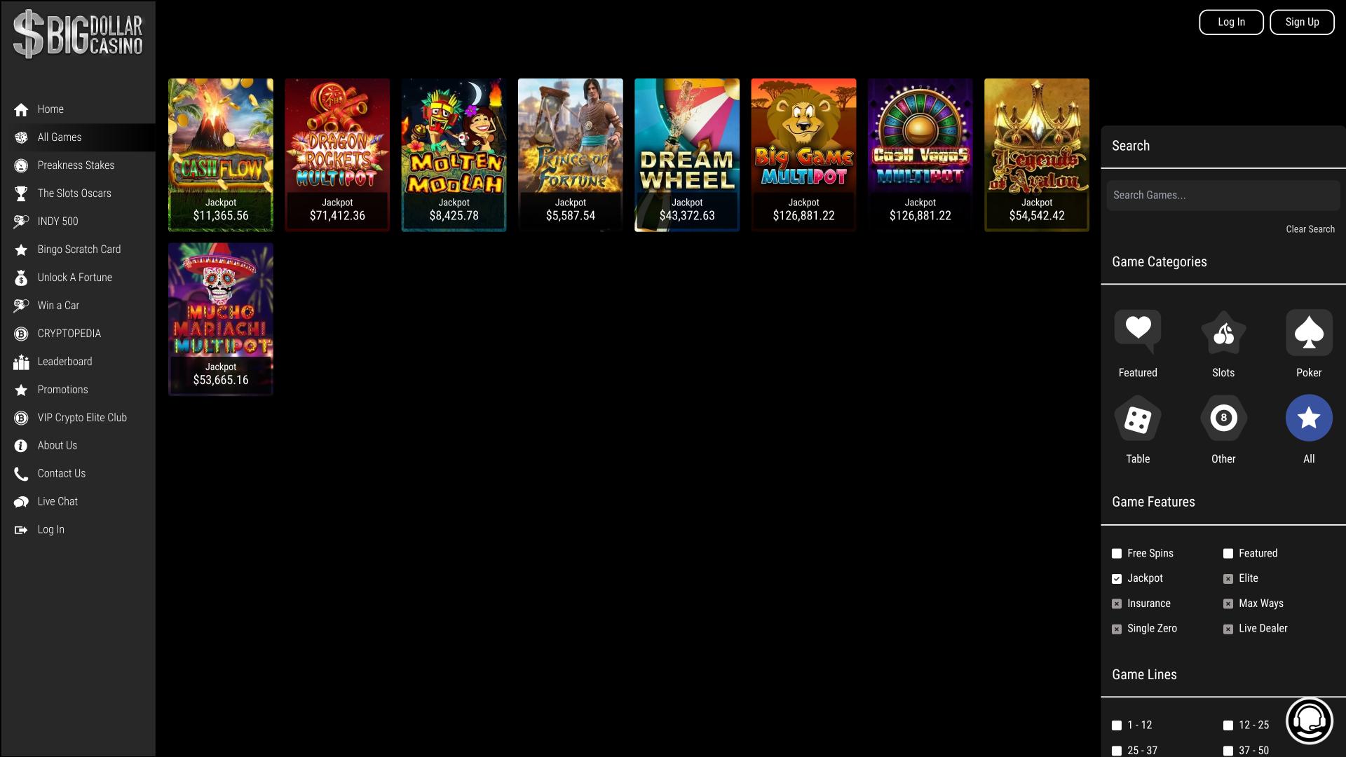 Big Dollar Casino Desktop Jackpot