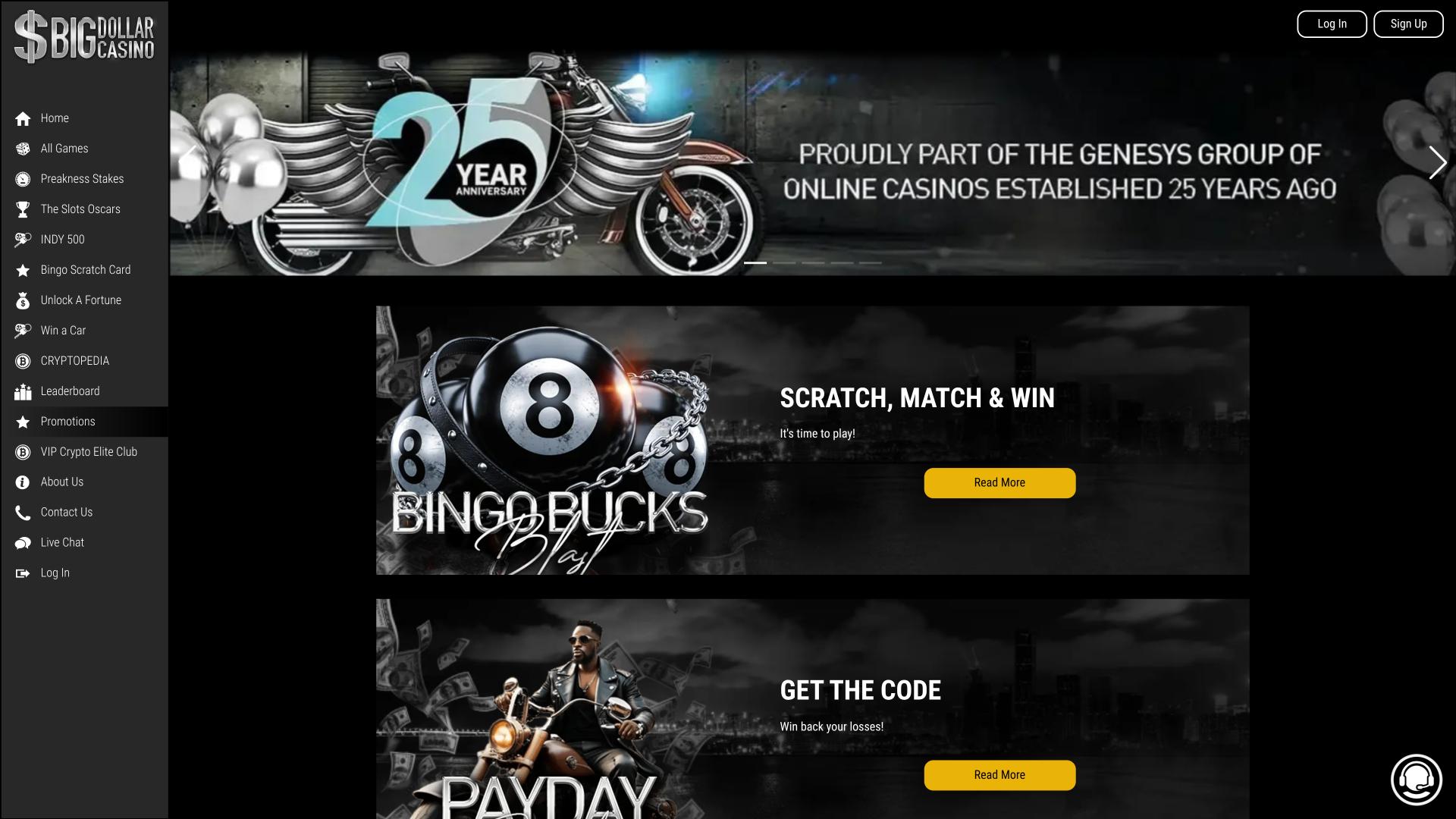 Big Dollar Casino Desktop Promotions
