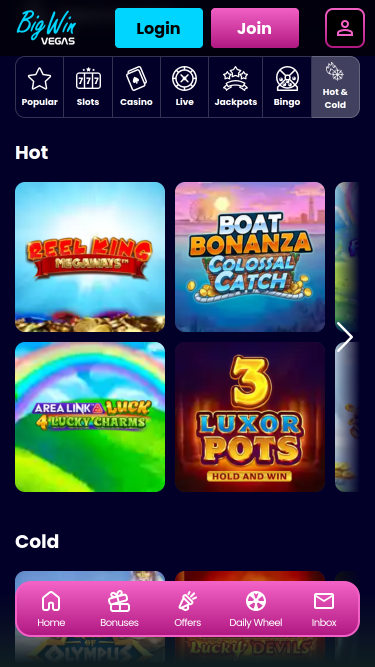Big Win Vegas Casino Mobile Hot and Cold