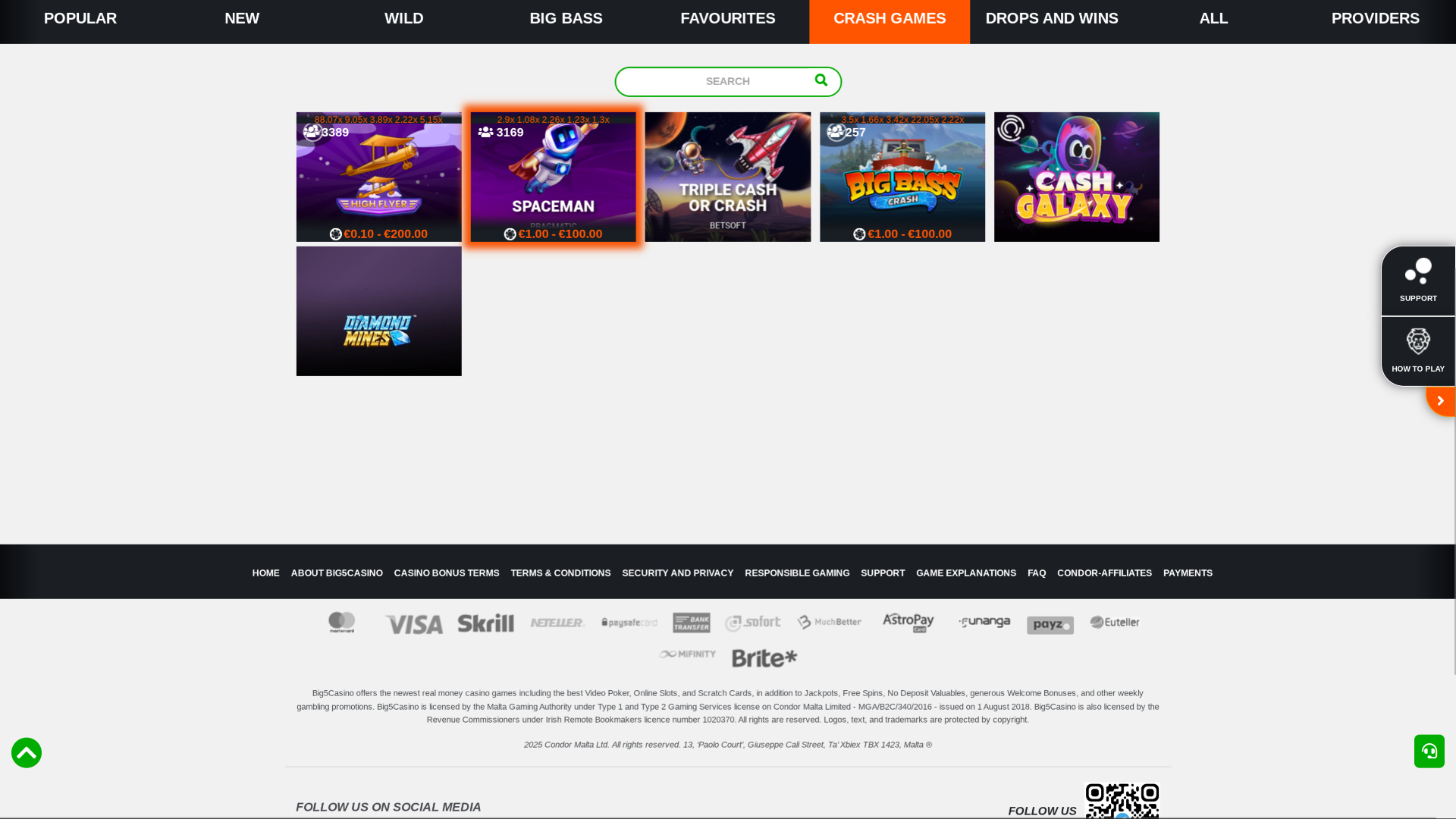 Big5Casino Desktop Crash Games