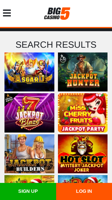Big5Casino Mobile Jackpot