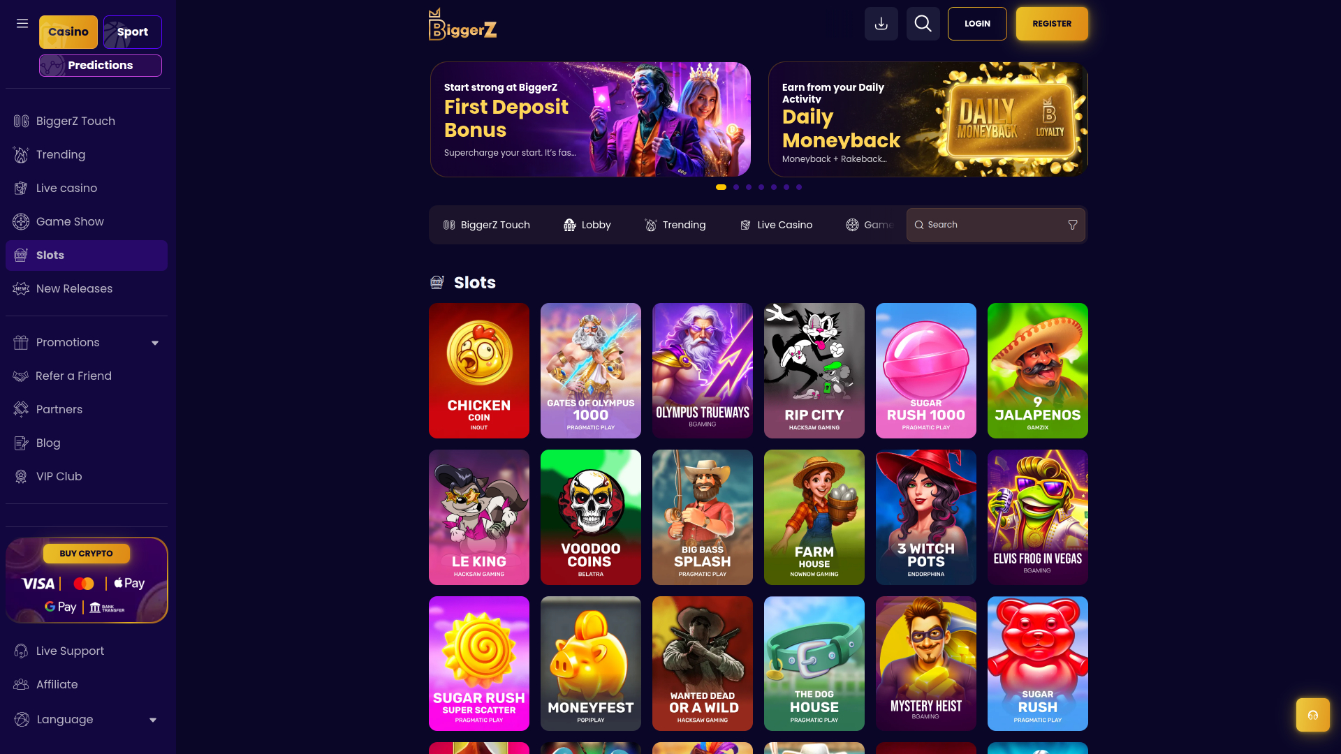 Games screenshot of Biggerz Casino for Desktop