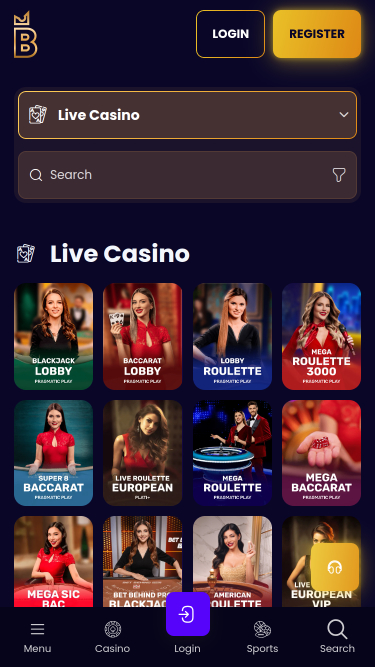 Live Dealer screenshot of Biggerz Casino for Mobile