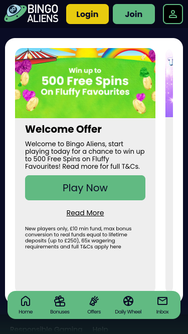 Bingo Aliens Casino Mobile Promotions