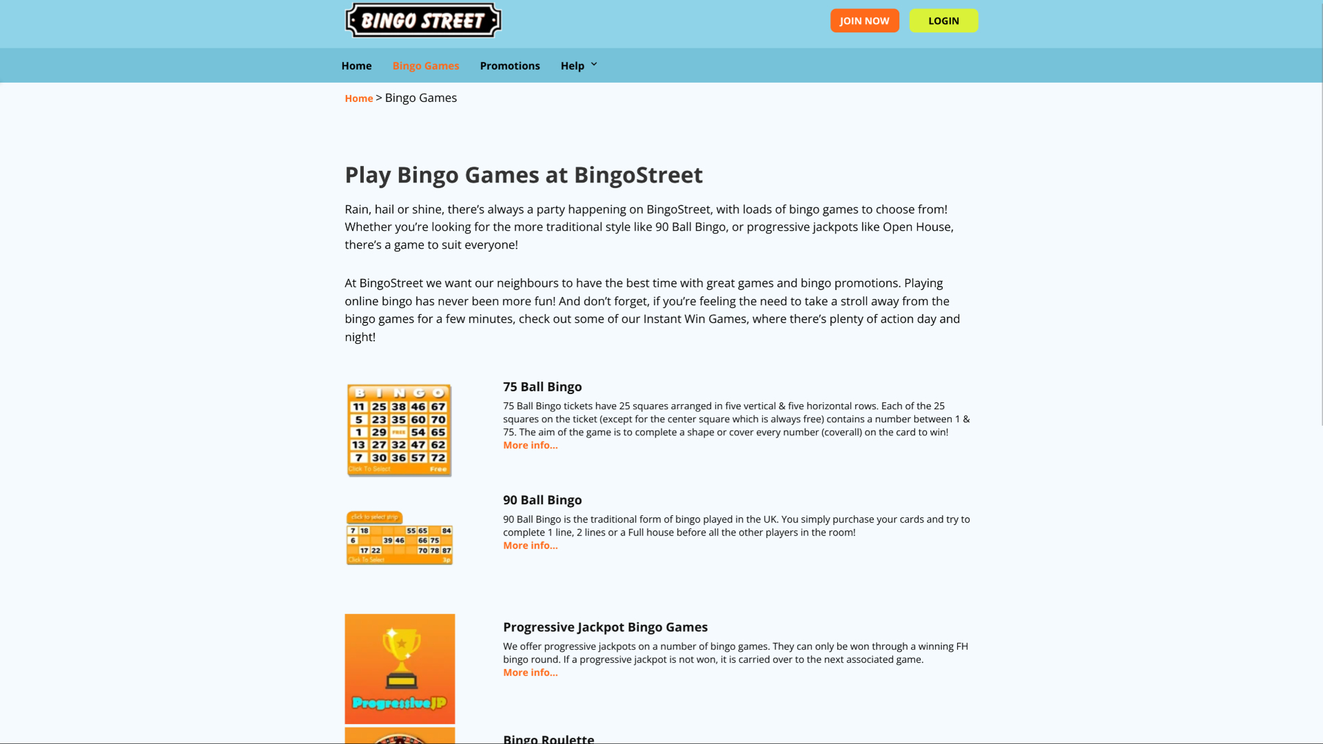 Bingo Street Casino Desktop Bingo