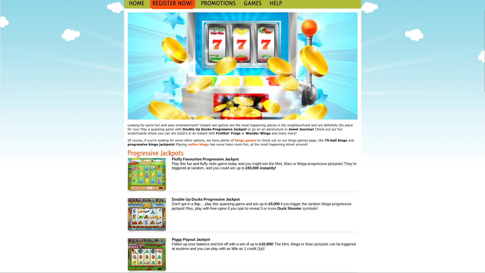 Bingo Street Casino Desktop Jackpot
