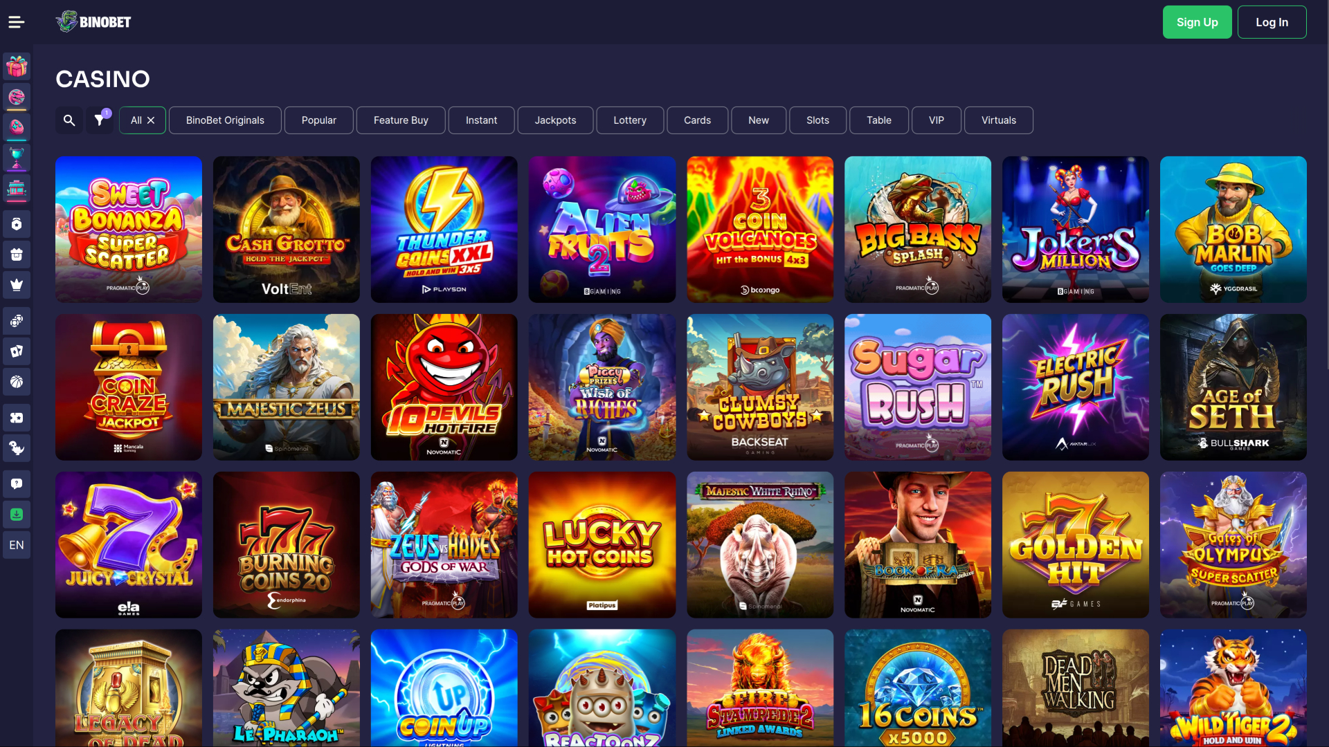 Bino.bet Casino Desktop Games