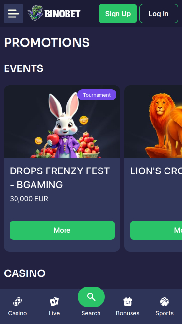 Bino.bet Casino Mobile Promotions