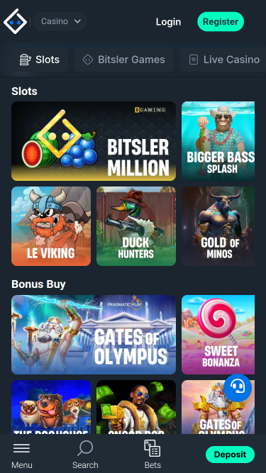 Bitsler Casino Mobile Games