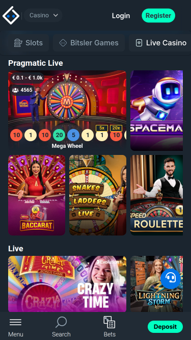 Bitsler Casino Mobile Live Dealer