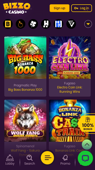 Bizzo Casino Mobile Games