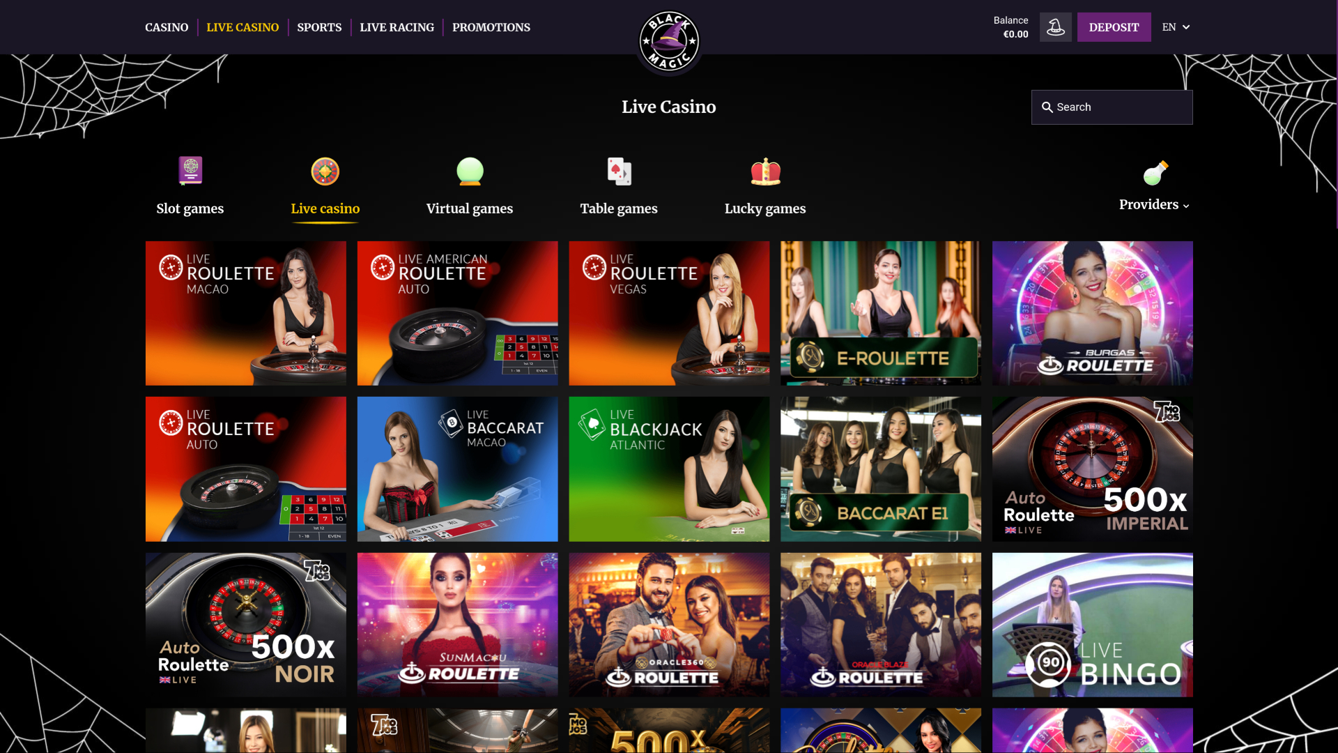 Black Magic Casino Desktop Live Dealer