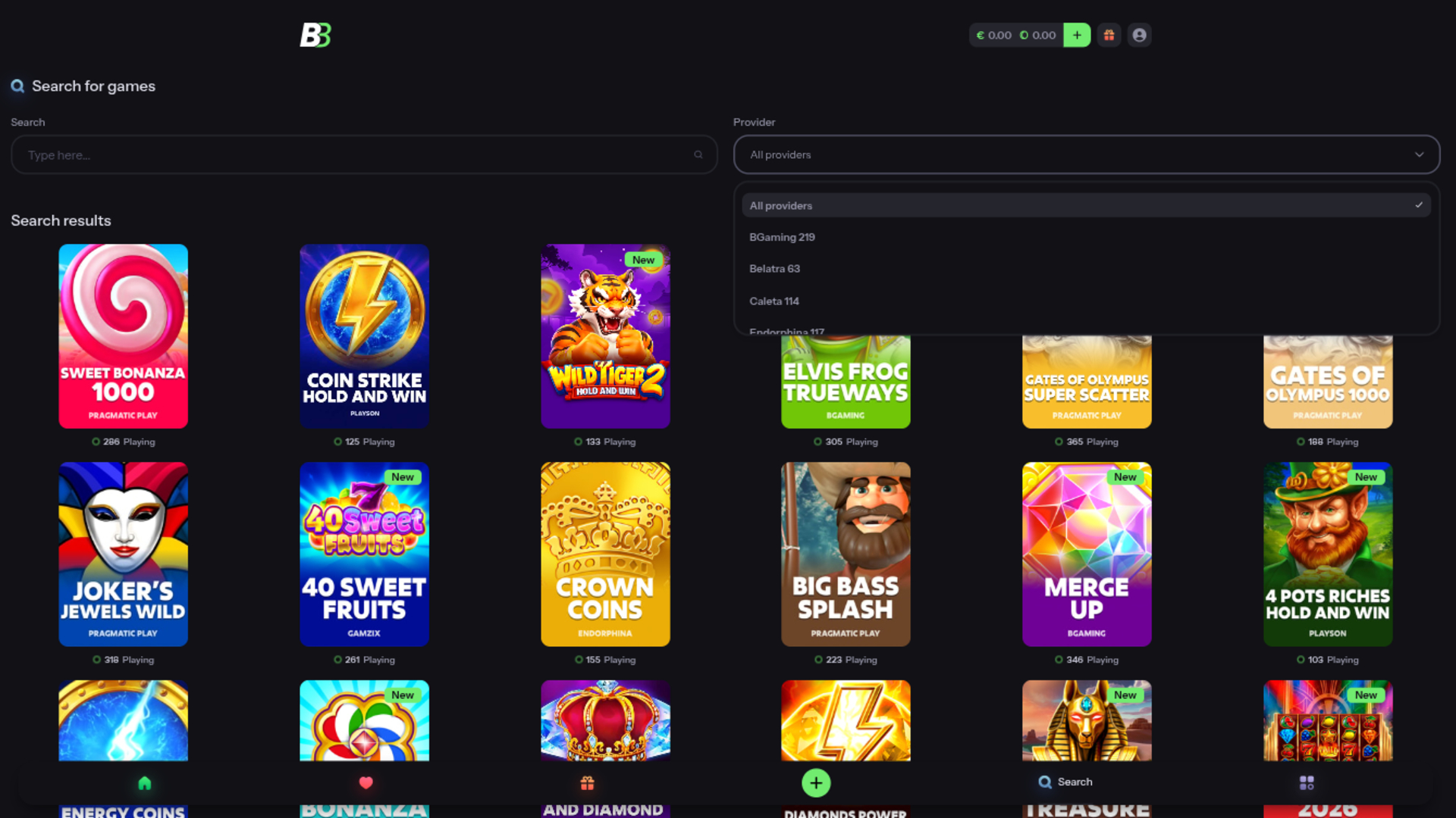BlazeBet Casino Game Developers Desktop