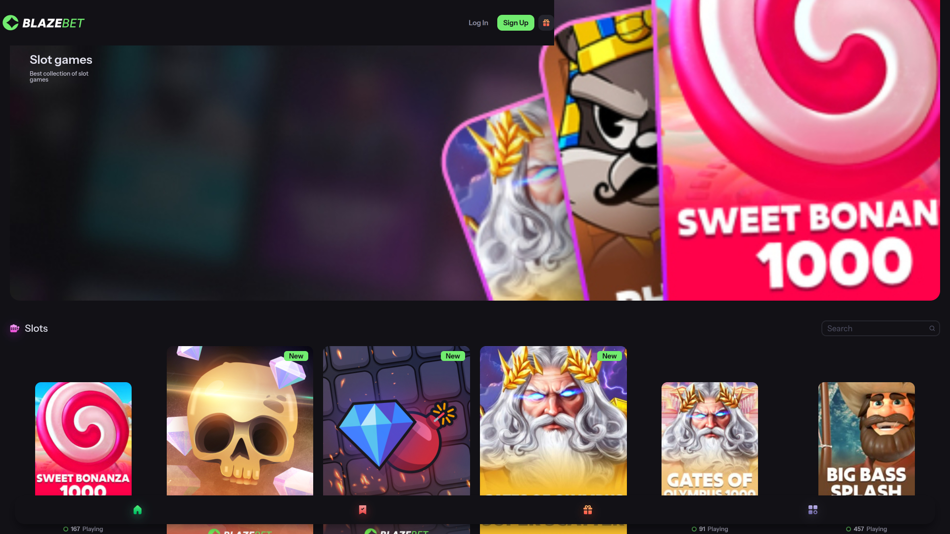 BlazeBet Casino Games Desktop