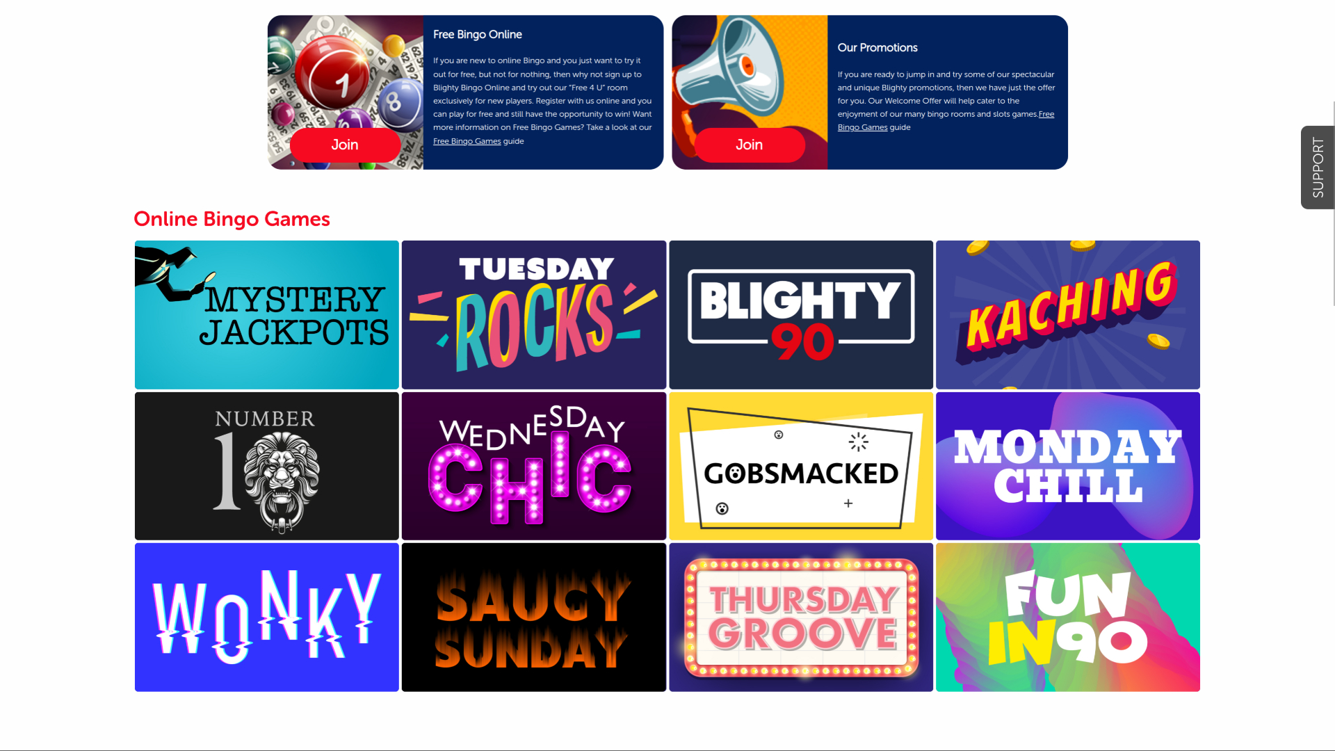 Blighty Bingo Casino Desktop Bingo