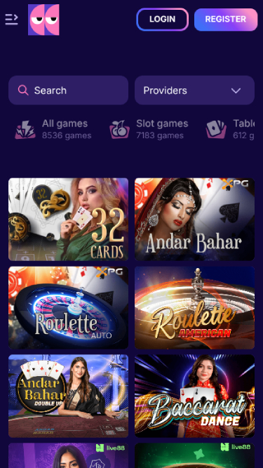 Live Dealers screenshot of BlindLuck Casino for Mobile