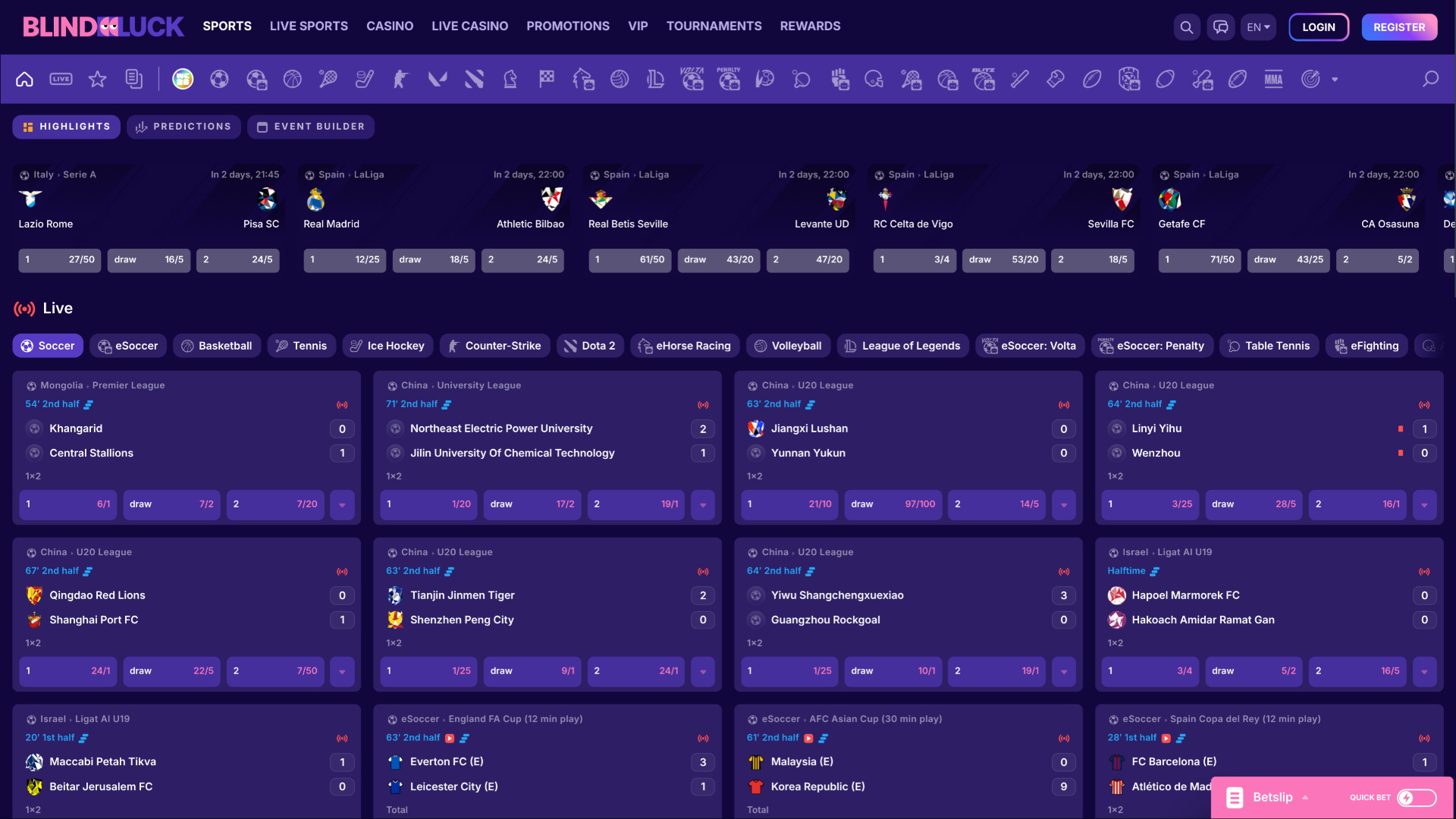 Sports BlindLuck Casino for Desktop