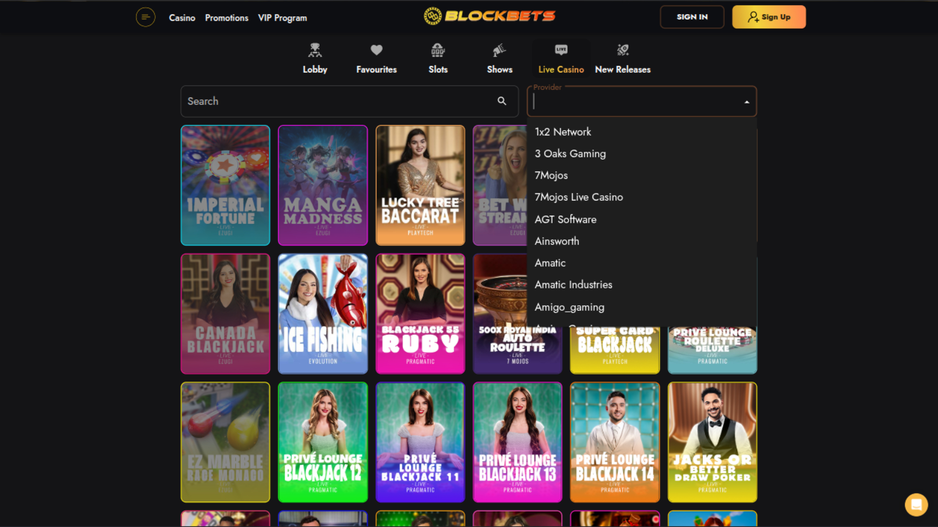 BlockBets Casino Desktop Game Developers