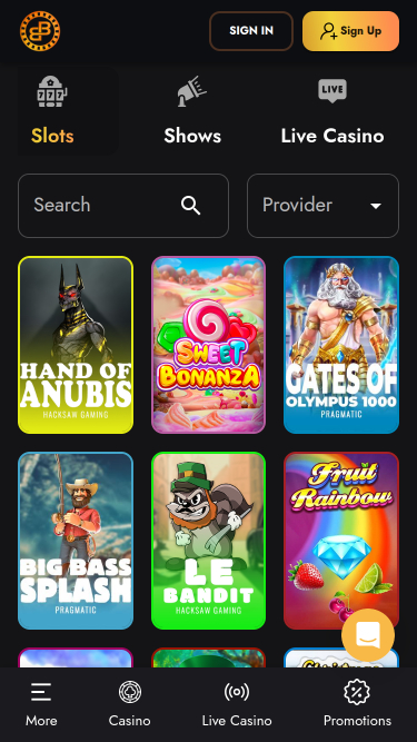 BlockBets Casino Mobile Games