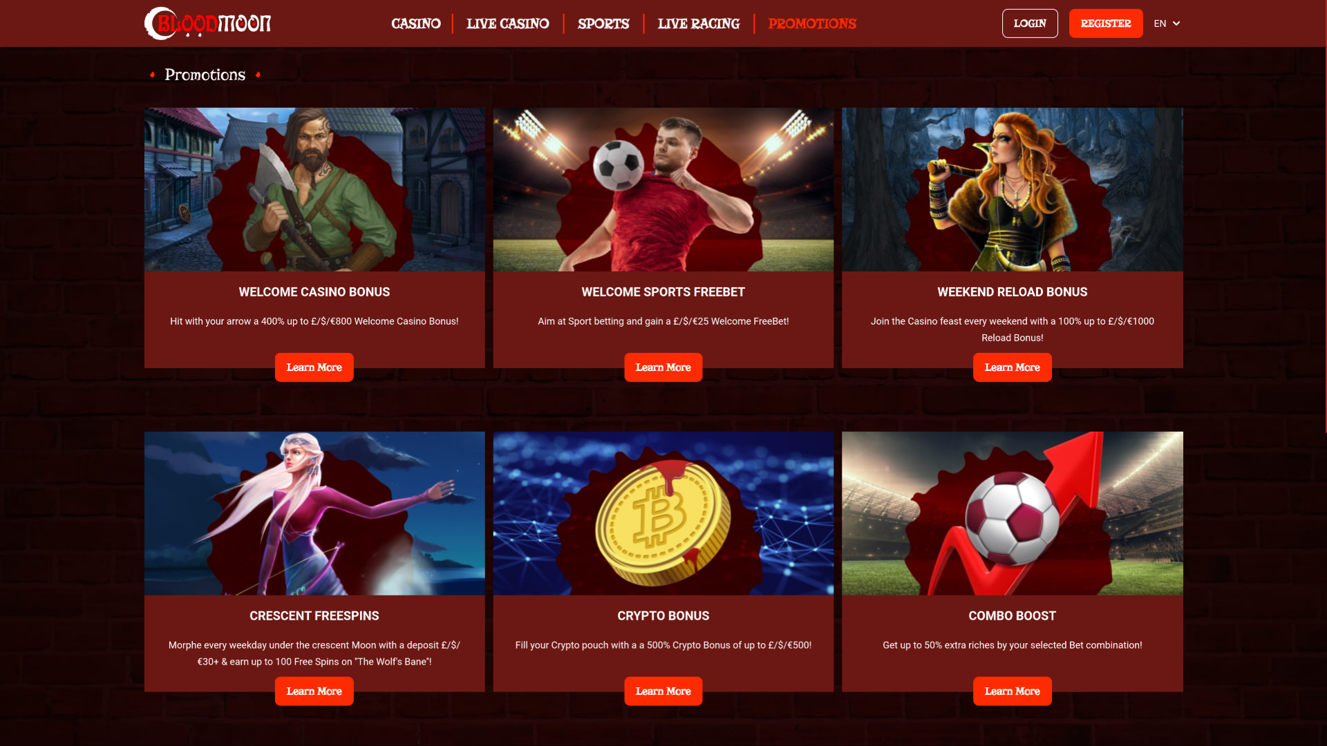 Blood Moon Casino Desktop Promotions