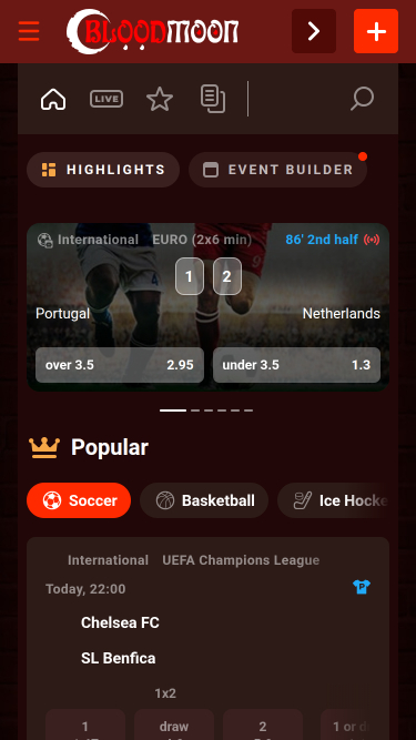 Blood Moon Casino Mobile Sports