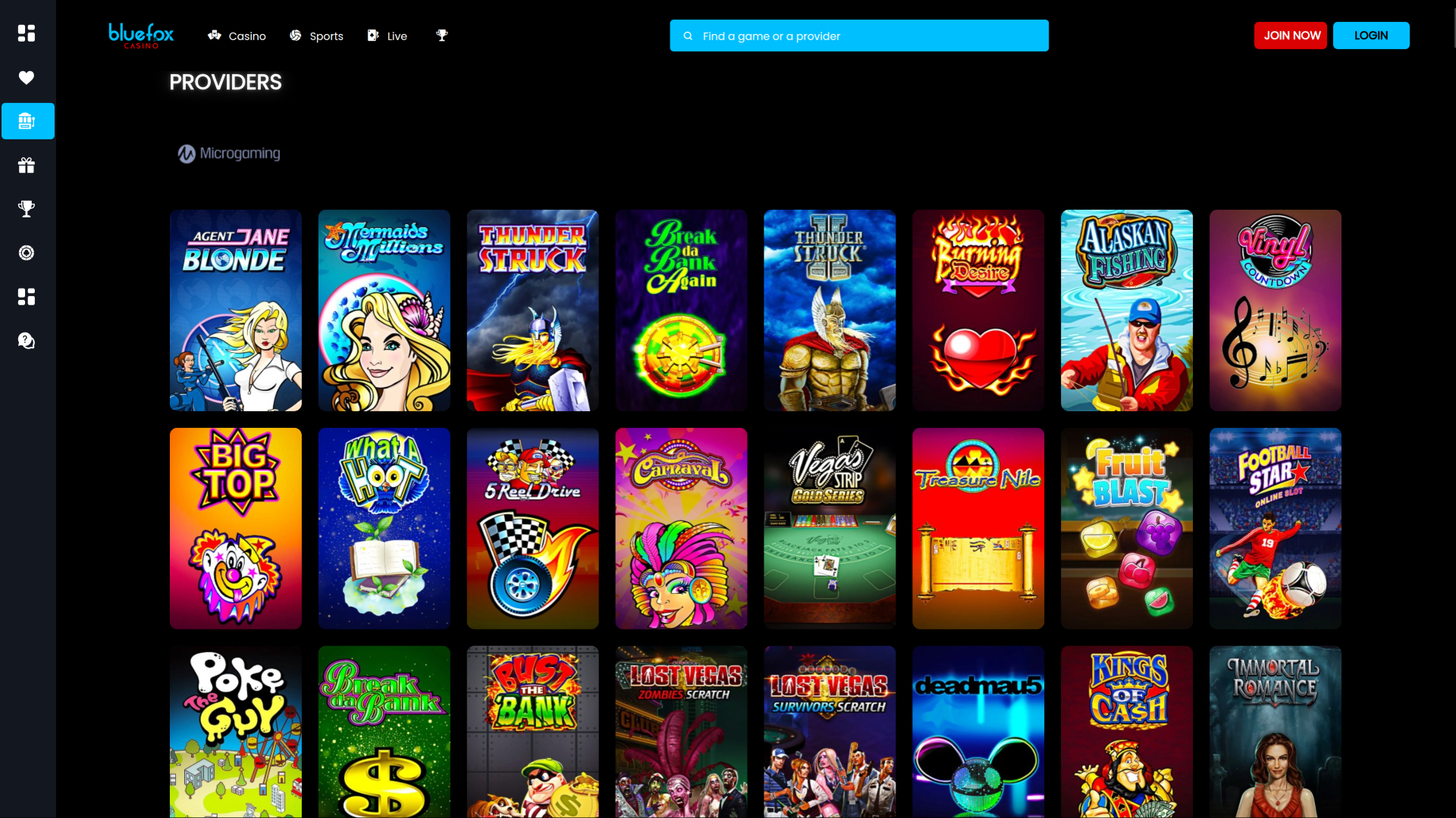 Blue Fox Casino Desktop Game Developers