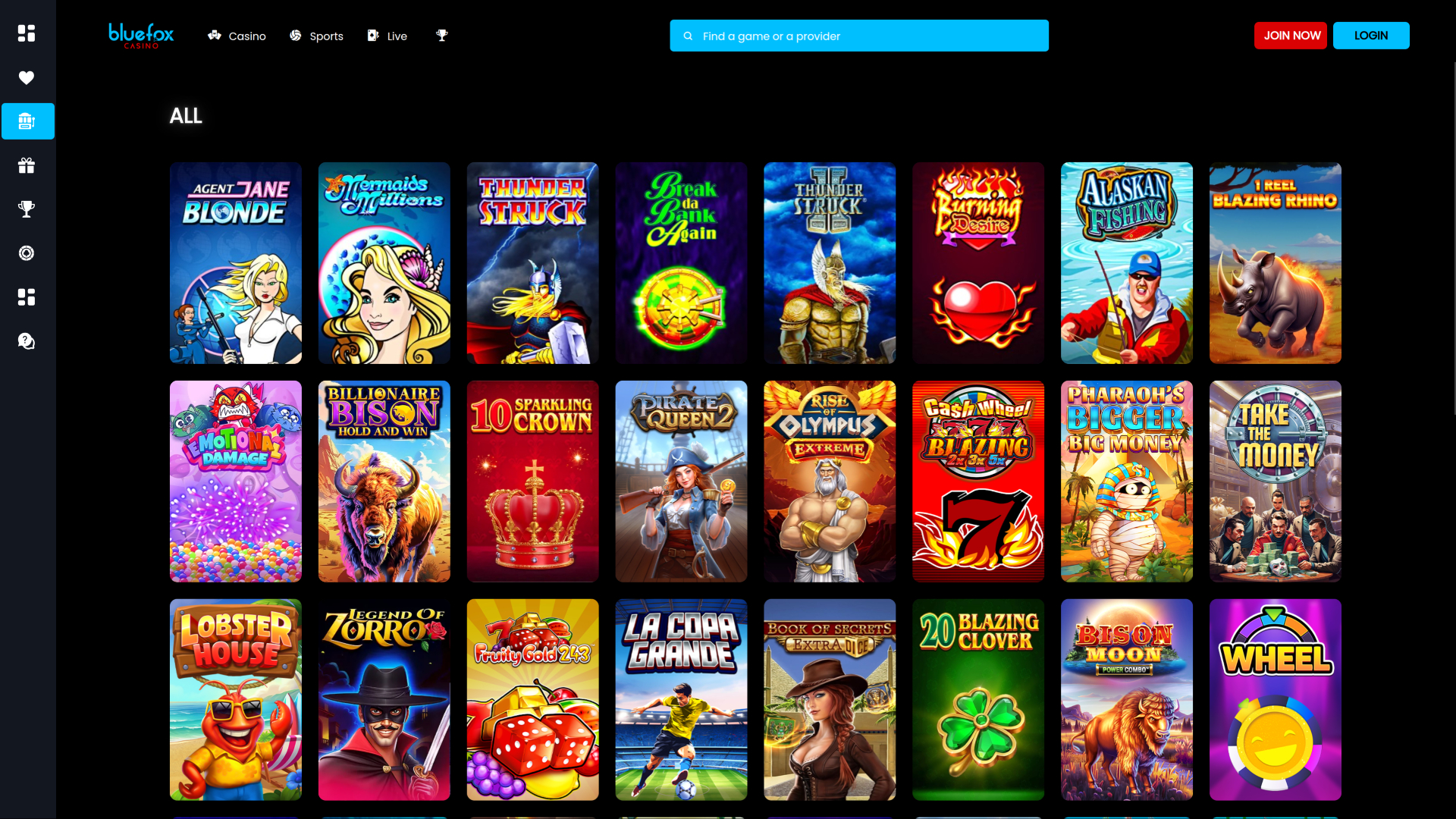 Blue Fox Casino Desktop Games