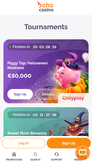 Boho Casino Mobile Tournaments