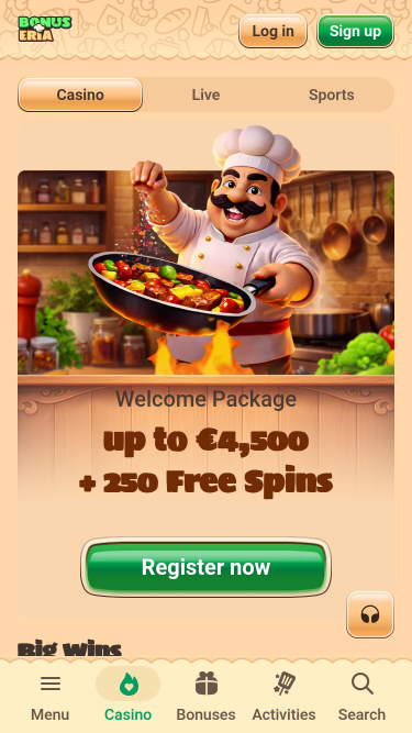 Bonuseria Casino Mobile Homepage
