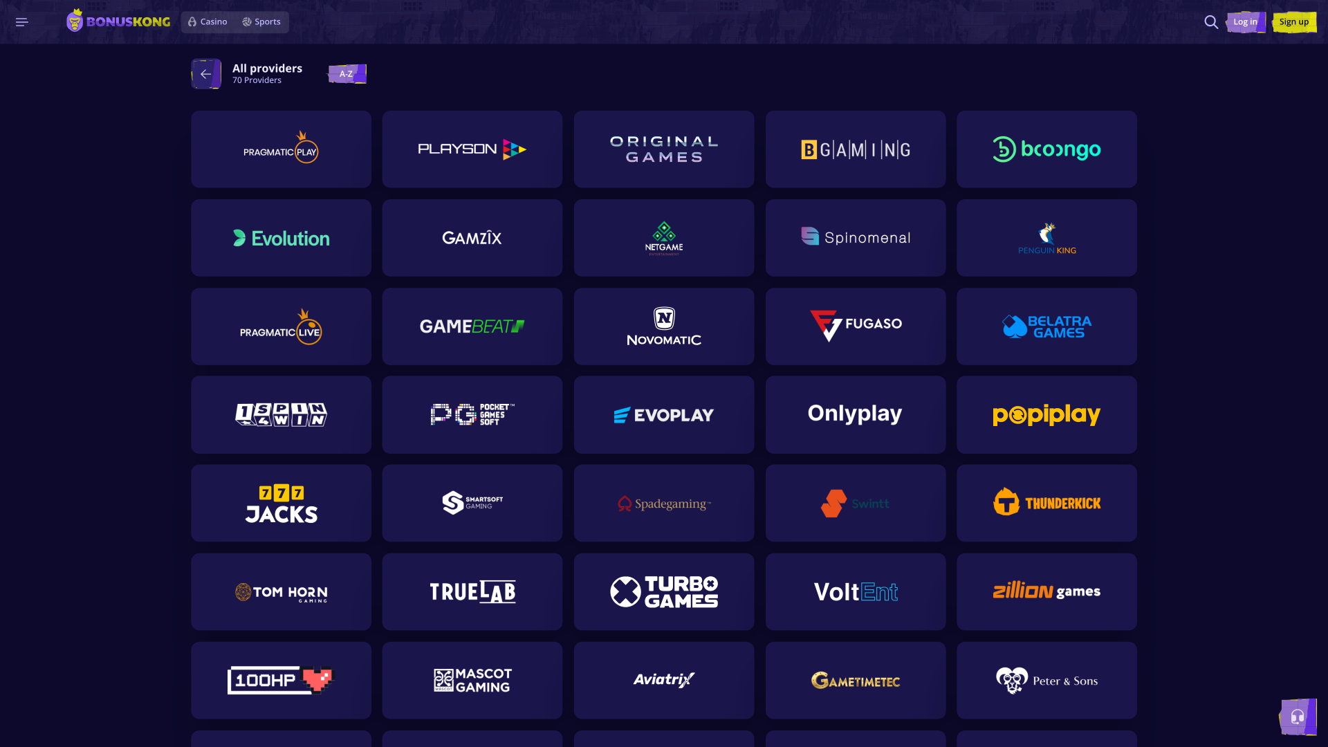 BonusKong Casino Game Developers