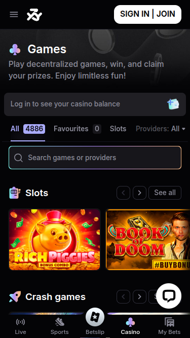 Bookmaker.XZY Casino Mobile Games