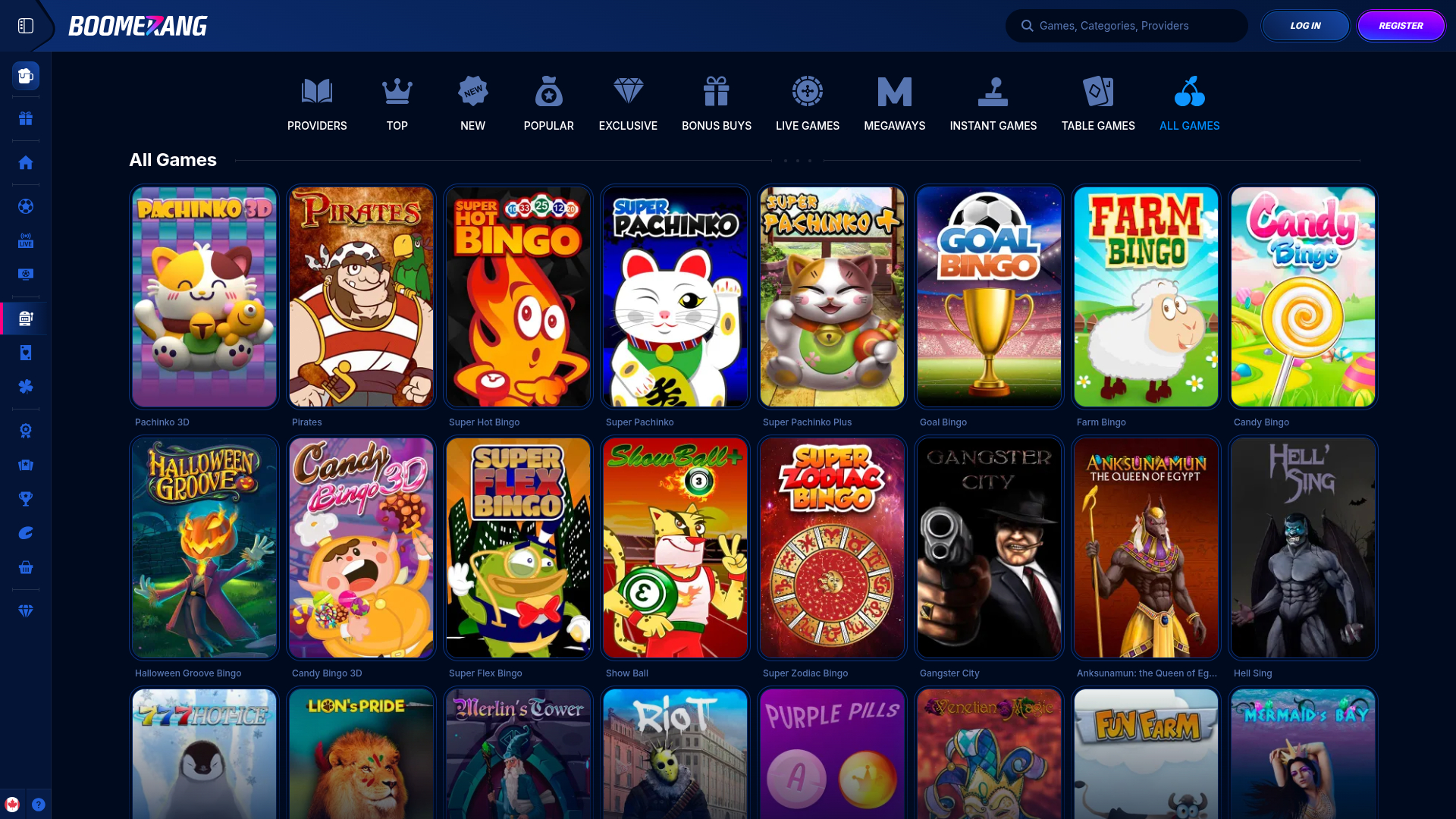 Boomerang Bet Casino Desktop Games