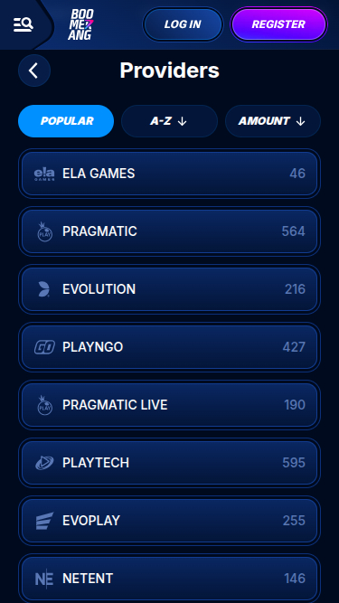 Boomerang Bet Casino Mobile Game Developers