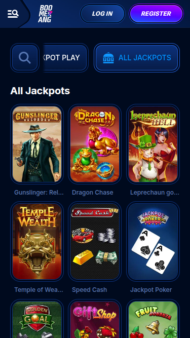 Boomerang Bet Casino Mobile Jackpot