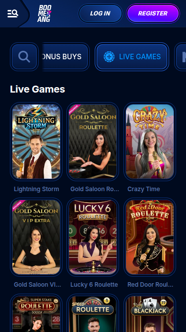 Boomerang Bet Casino Mobile Live Dealer
