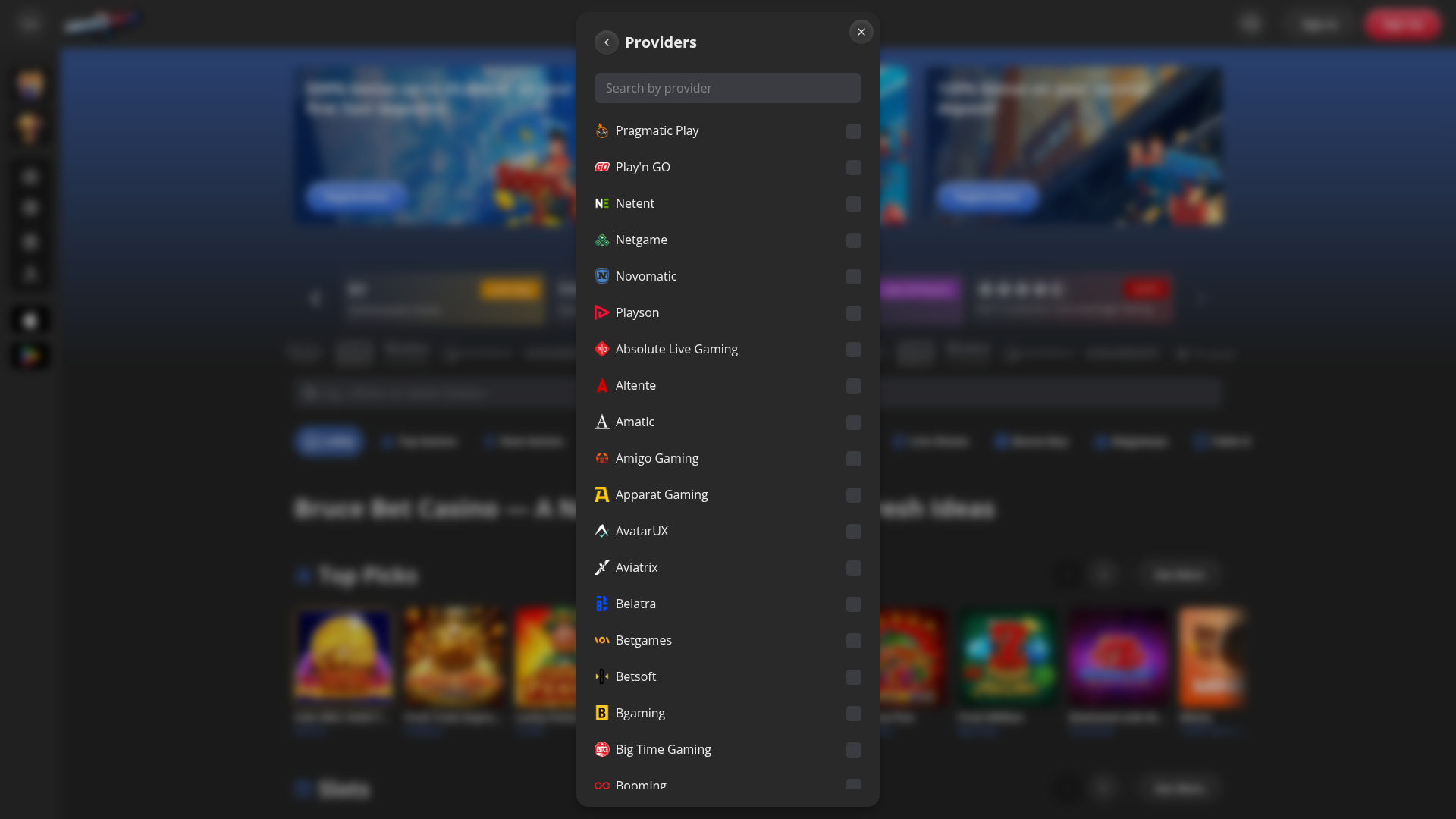 BruceBet Casino Desktop Game Developers