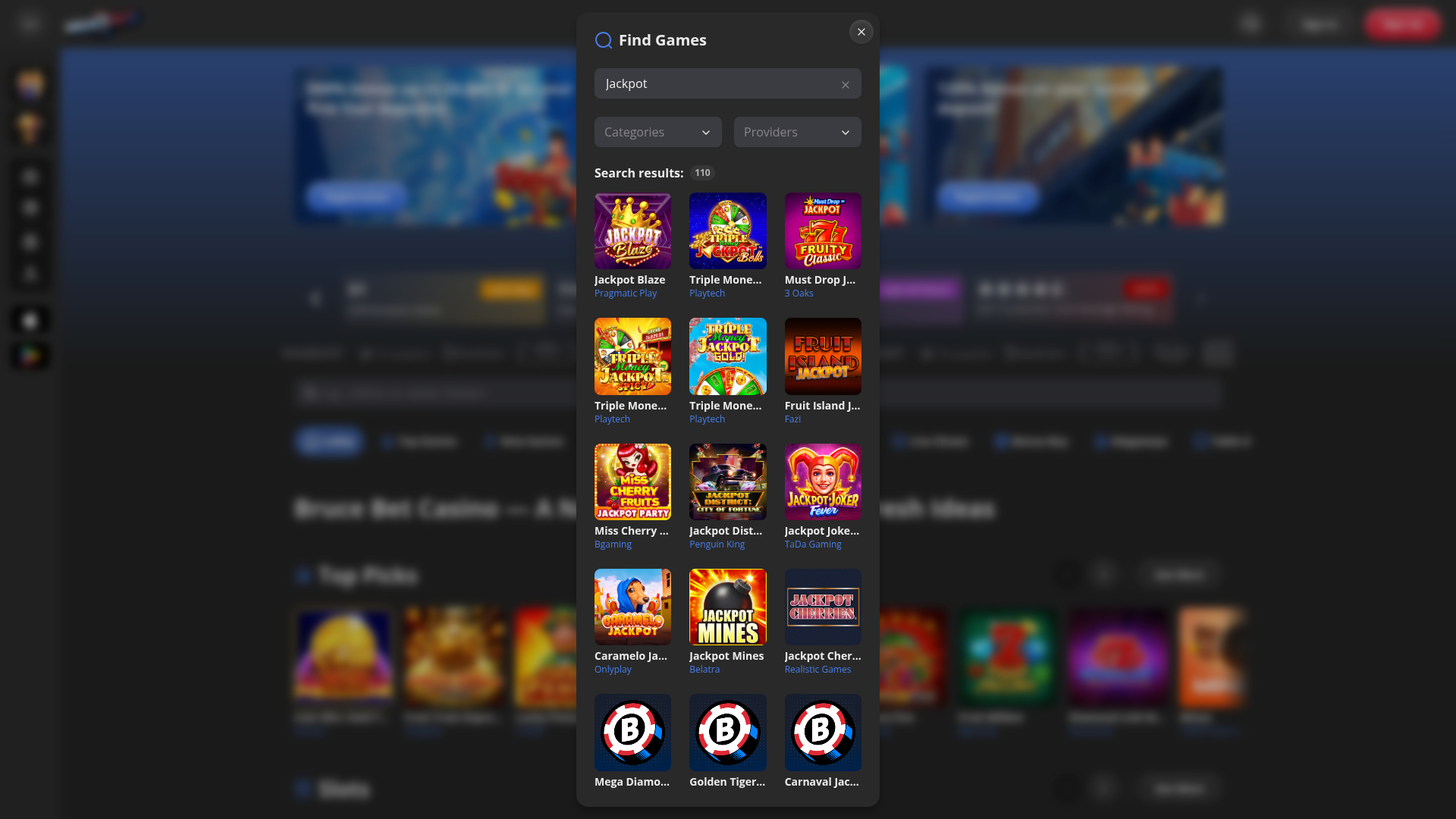 BruceBet Casino Desktop Jackpot