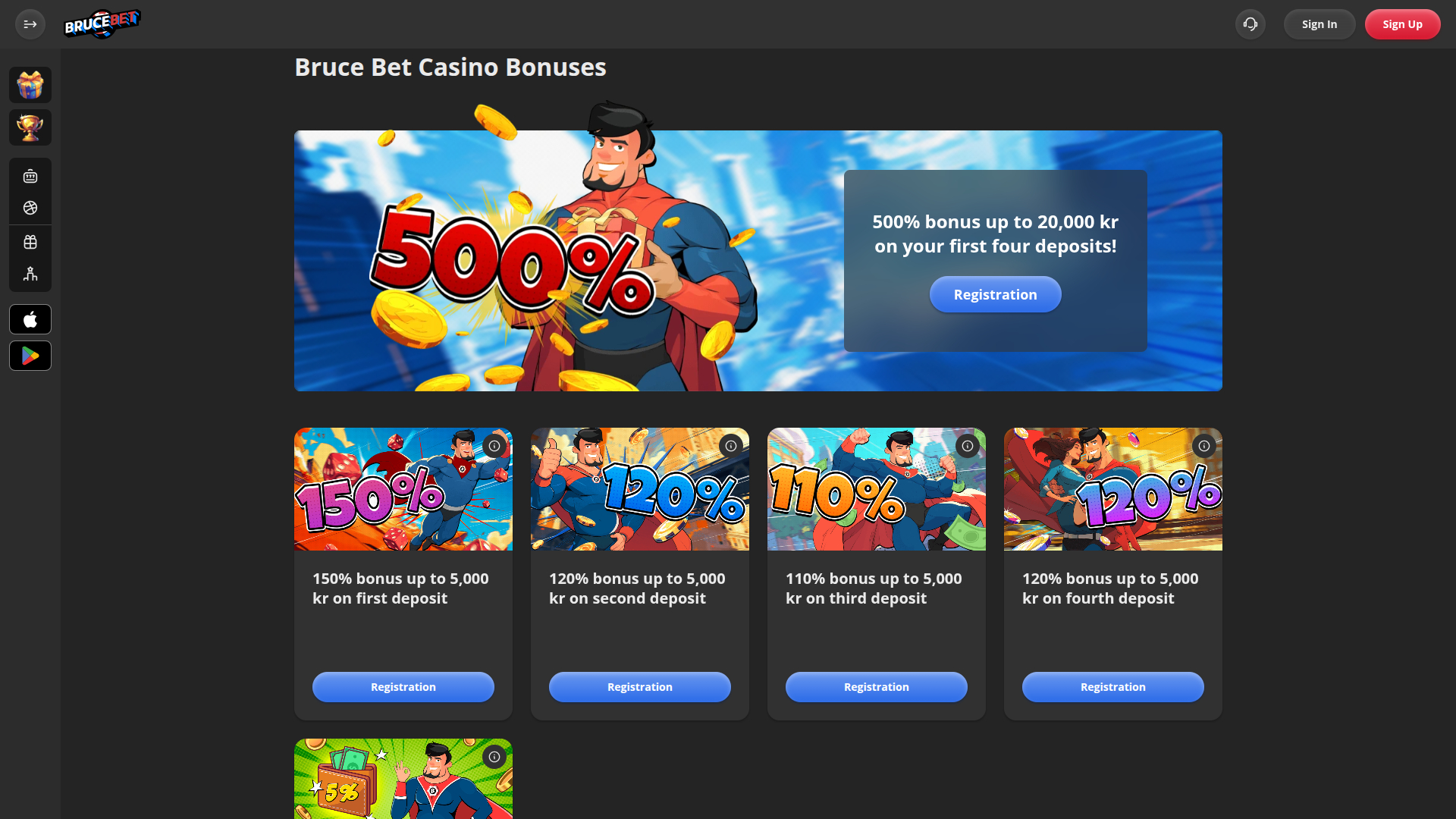 BruceBet Casino Desktop Promotions