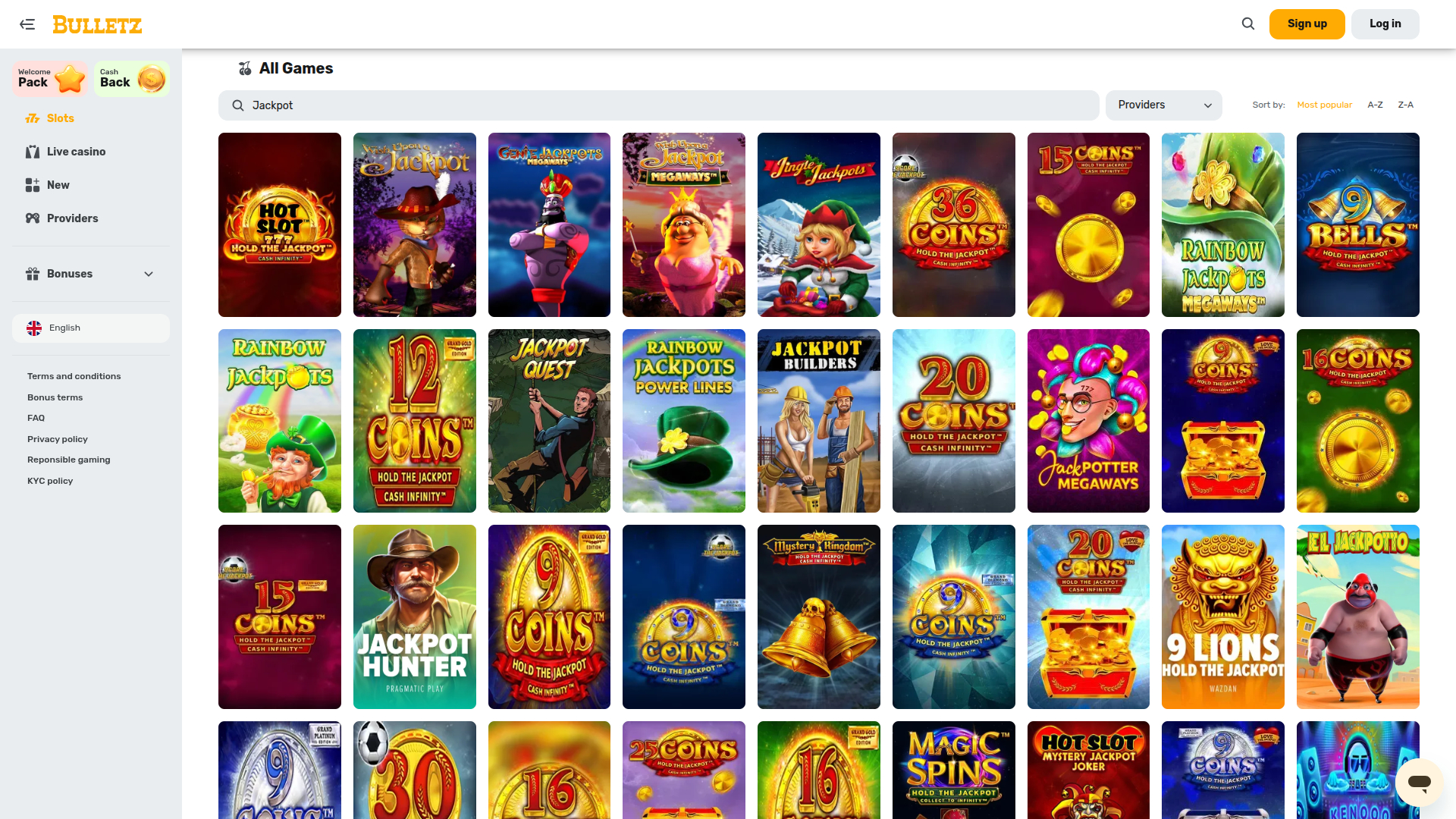 Bulletz Casino Desktop Jackpot