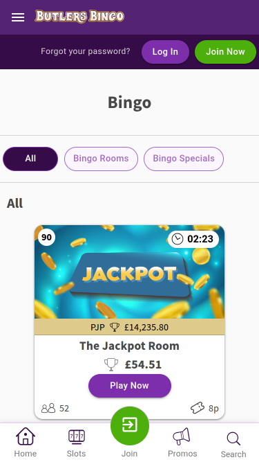 Butlers Bingo Mobile Bingo